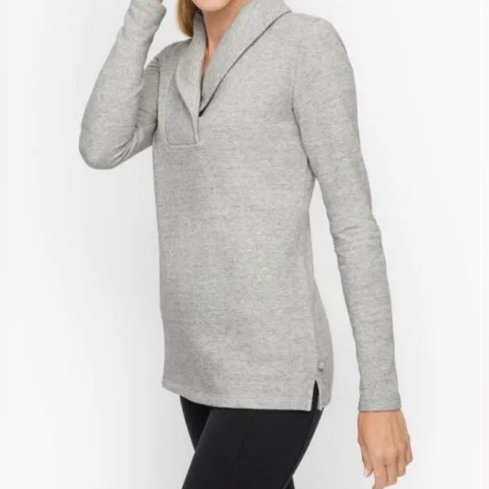 Talbots ivory Women’s shawl‎ collar Long Sleeve Sz L